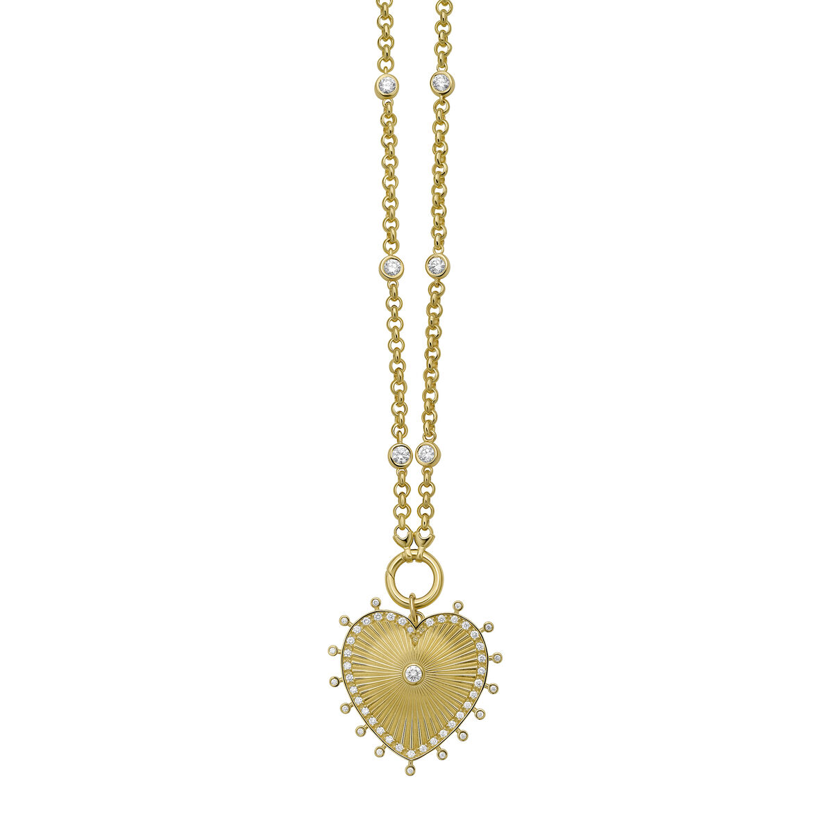 Lionheart Cassandane medallion in 14-carat yellow gold with diamonds