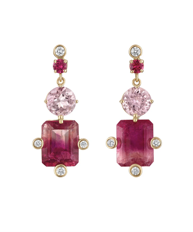 Eden Presley bicolor tourmaline and diamond earrings