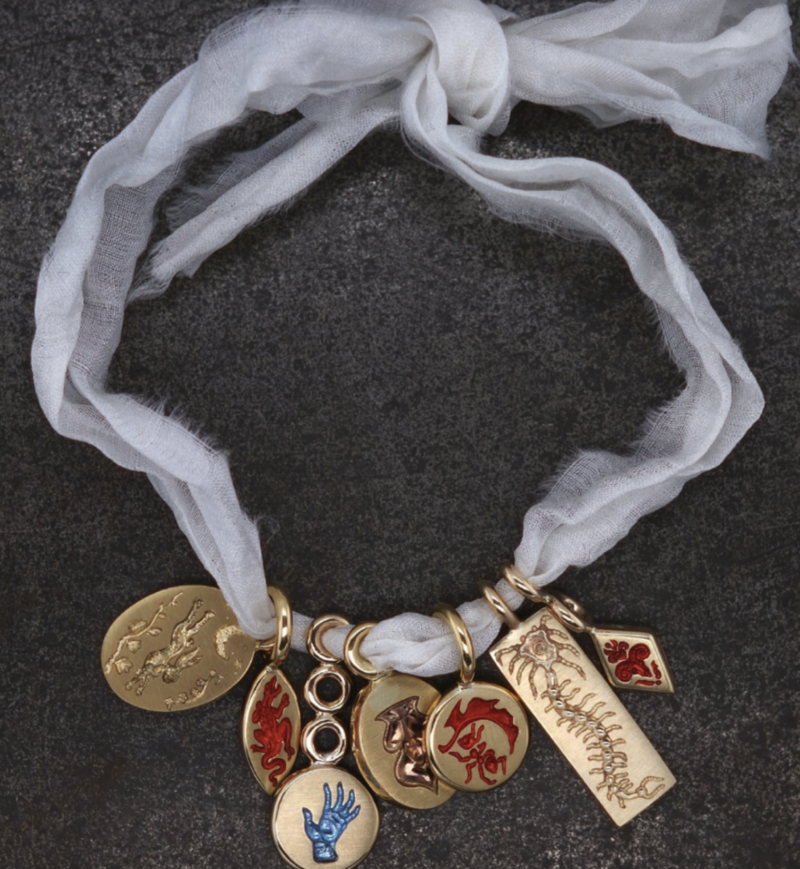 Castro Smith hand engraved and enameled multiple medallions